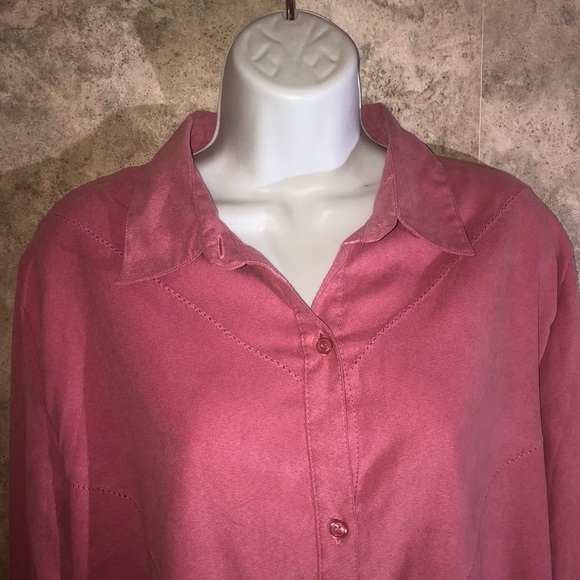 White Stag Long Sleeve Button-Down Blouse - Picture 2 of 11